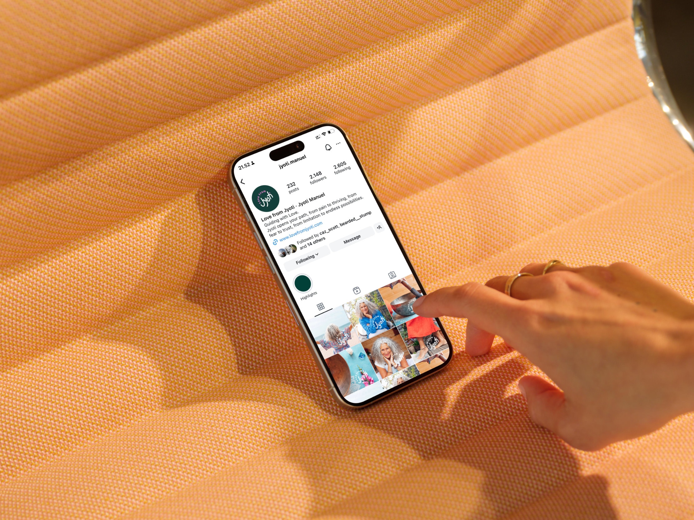 Mockup of the logo in Instagram.